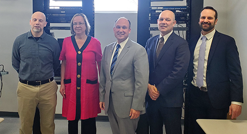 Rep Langworthy with administrators & faculty